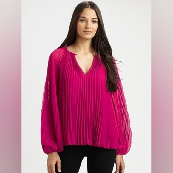 Diane Von Furstenberg Kara Pleated Blouse - Picture 1 of 9